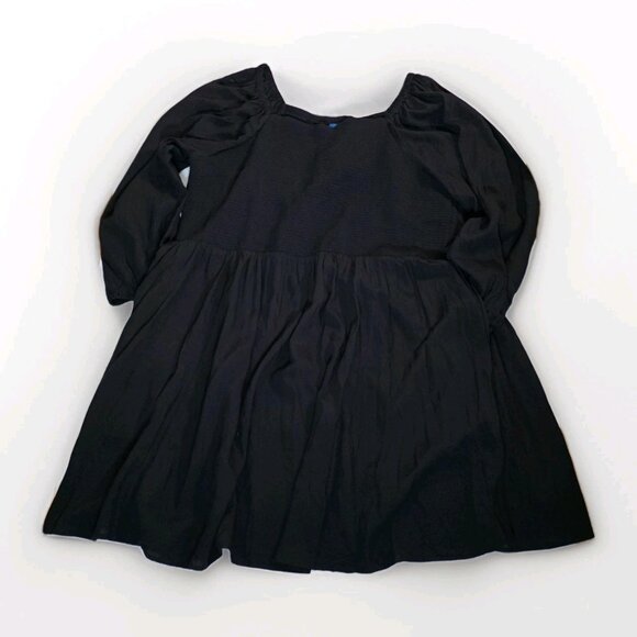 Old Navy Dress Womens 3X Black Square Neck Puff Sleeve Milkmaid Smocked Top Goth - Picture 8 of 13
